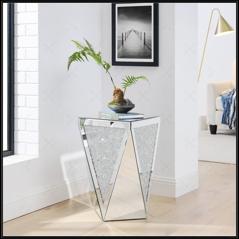 Inverted Triangular Mirror Square Table