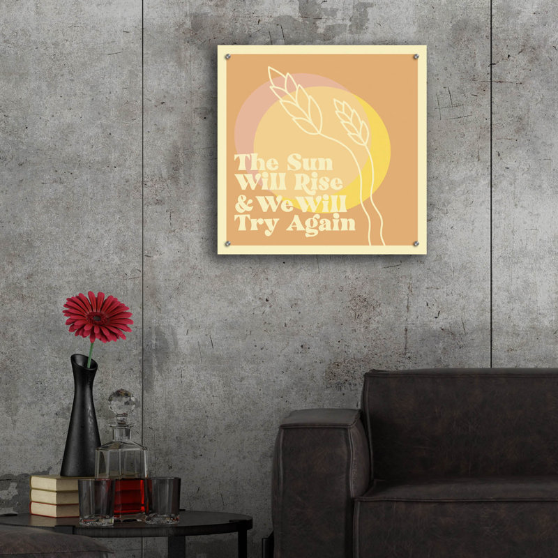  Art mural en verre «The Sun Will Rise» par Club Daydream, H 24 po x l 24 po