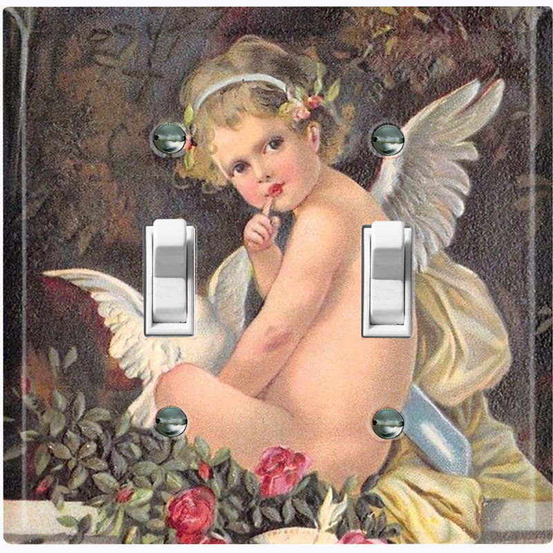Plaque murale d'interrupteur à bascule Valentine Angel Cupid
