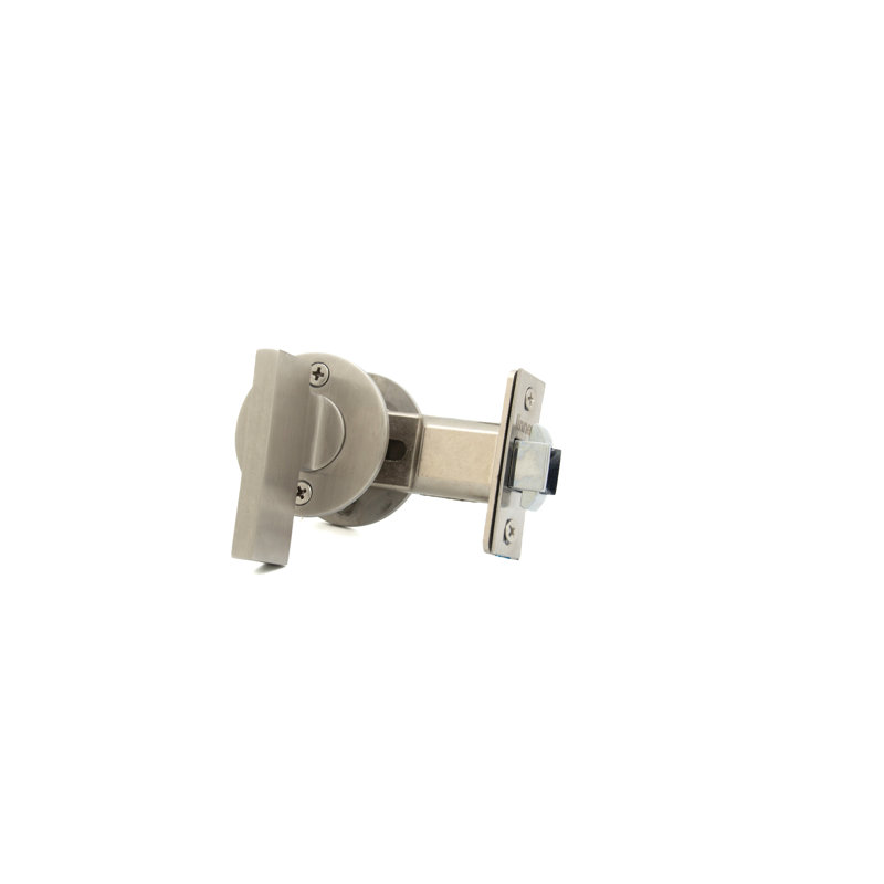 Quincaillerie de porte à gousset avec bouton ADA, Acier inoxydable satiné