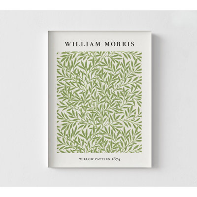 Motif de saule par William Morris, affiche d'arbre de saule, feuilles vertes, très grande décoration murale, décor de chambre à tricoter