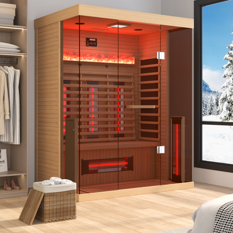 Erommy 2-3 Person Portable Sauna, Far Infrared Sauna In Hemlock