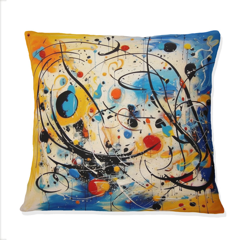 Coussin décoratif "All That Jazz Colorful Joy IV - Abstract Collages", 18" x 18"
