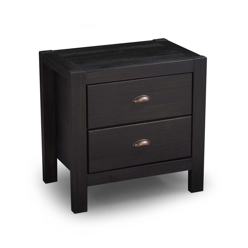 Montauk 24'' W Solid Wood Nightstand, Farmhouse Black