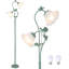 Lampe sur pied fleurie pour le salon, lampe sur pied rétro avec 2 ampoules DEL de 5 W