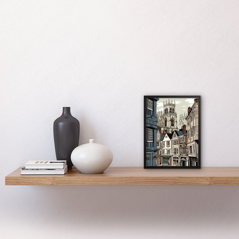 Aadhvik Shambles Street Cityscape With York Minster Towers - Single Picture Frame Print