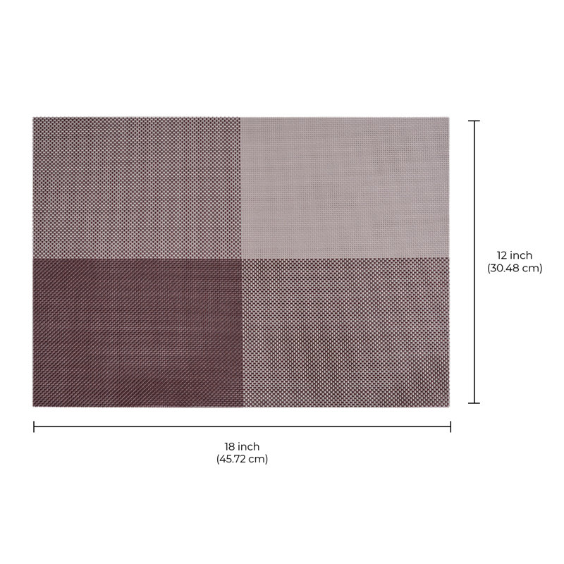 Dafayon Vinyl No Pattern Rectangle Placemat, Brown