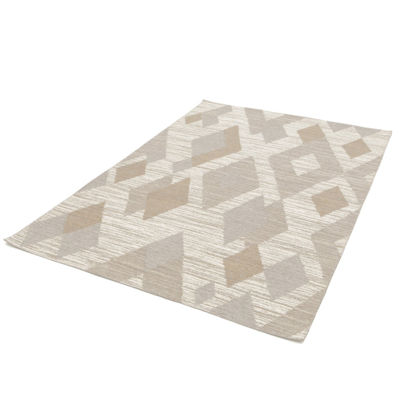 Soft and supple rug in recycled polyester and jute