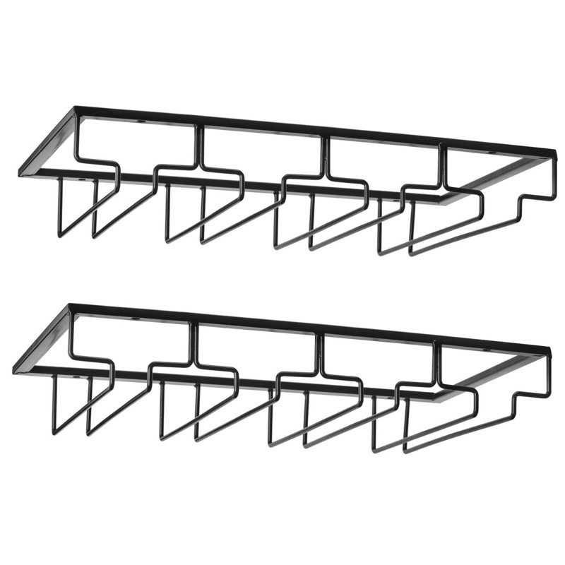 Caicedo Wine Glass Rack, Black