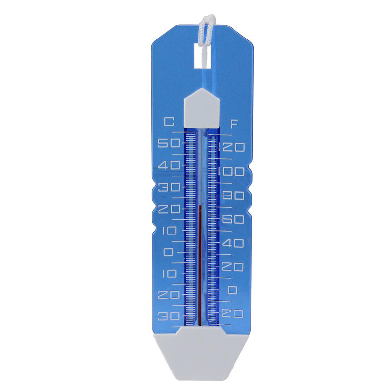 Thermomètre de piscine transparent 10,25 "bleu facile à lire avec cordon
