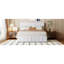 White Queen Size Platform Bed With Upholstered Storage Area Hydraulic Underbed --1585614714-1585614716