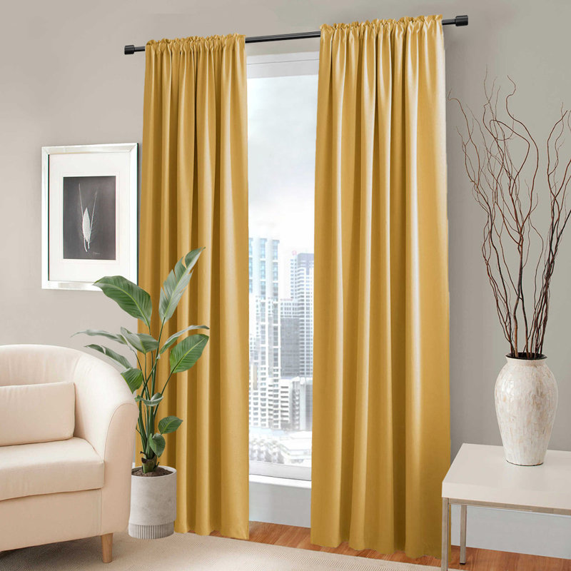 Room Darkening Curtains，2 Panels Set, 52" W x 96" L
