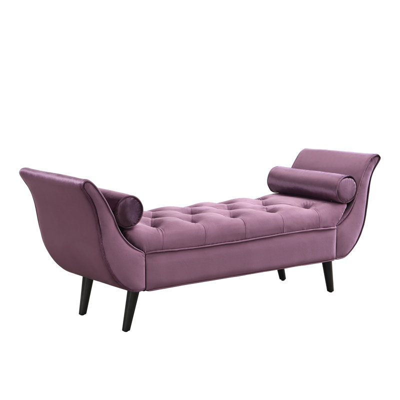 Repose-pieds capitonné et capitonné, Mauve