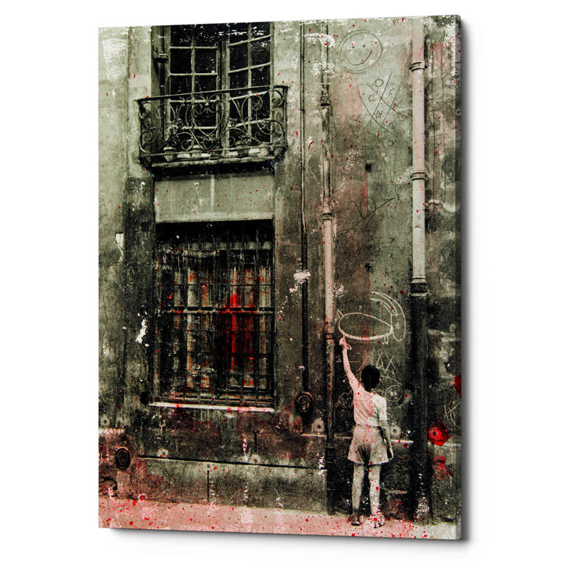 «First Graffiti» par DB Waterman, impression sur toile tendue, H 34 po x l 26 po x P 1,25 po