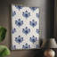 Motif de fleurs indigo I, reproduction encadrée - bois massif-2113586290