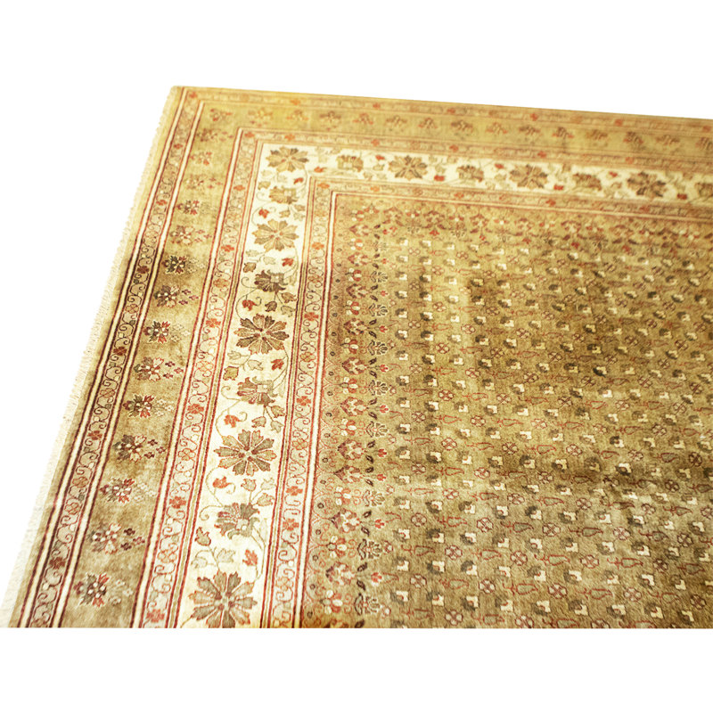Tapis de haute qualité noué à la main, de couleur or et beige