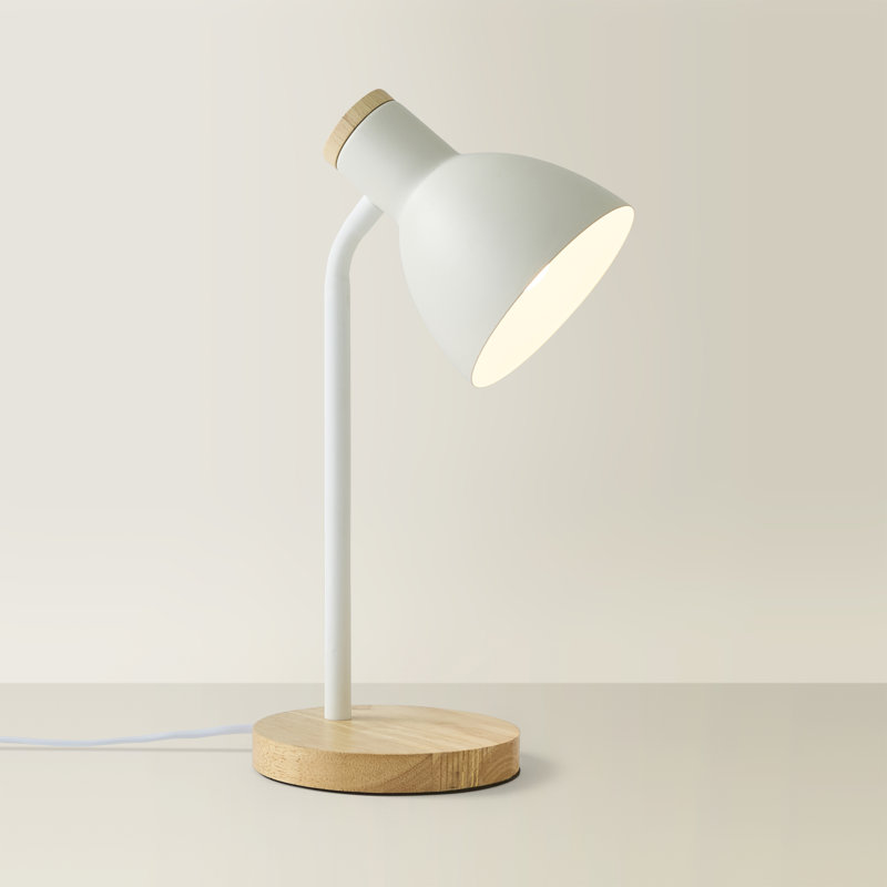 Rokeisha Wood Desk Lamp, White