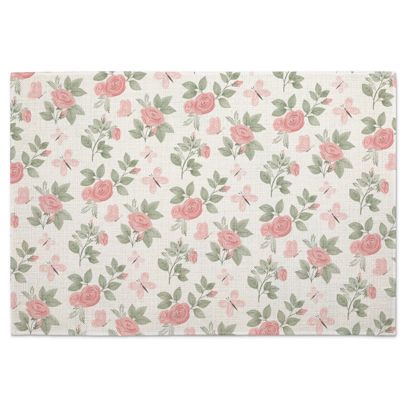 Ensemble de 4 jolis napperons lavables en mélange de polyester et coton