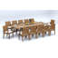 12 Seats 13 Pcs Grade-A Teak Wood Dining Set: 122" Caranas Double Extension Rectangle Table And 12 Lagos Arm Chairs #11LG2912-898404816