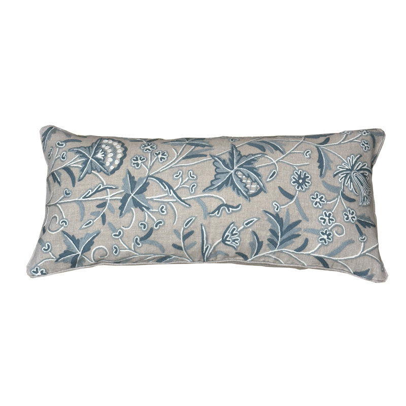 Coastal Breeze Azure Bloom Pillow Cover & Insert, Rectangle