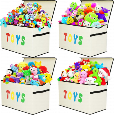 Coffre à jouets, bacs de rangement robustes et pliables avec couvercles, très grands paniers de rangement pour jouets, paniers pour enfants, garçons, filles, chambre de bébé