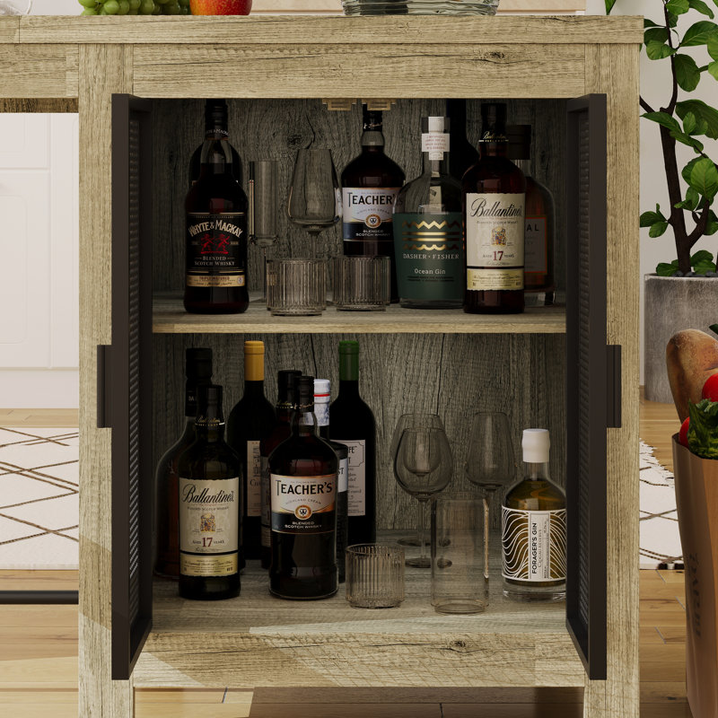 Îlot de cuisine rustique avec tablettes réglables