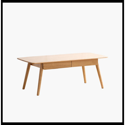 Centre Table Low Table 100% Solid Wood Top Plate Desk Coffee Table Width 120 X Depth 56 X Height 45 Cm Study Desk Work From Home Easy To Assemble Natural Wood With Storage Shelf Natural Writing Desk