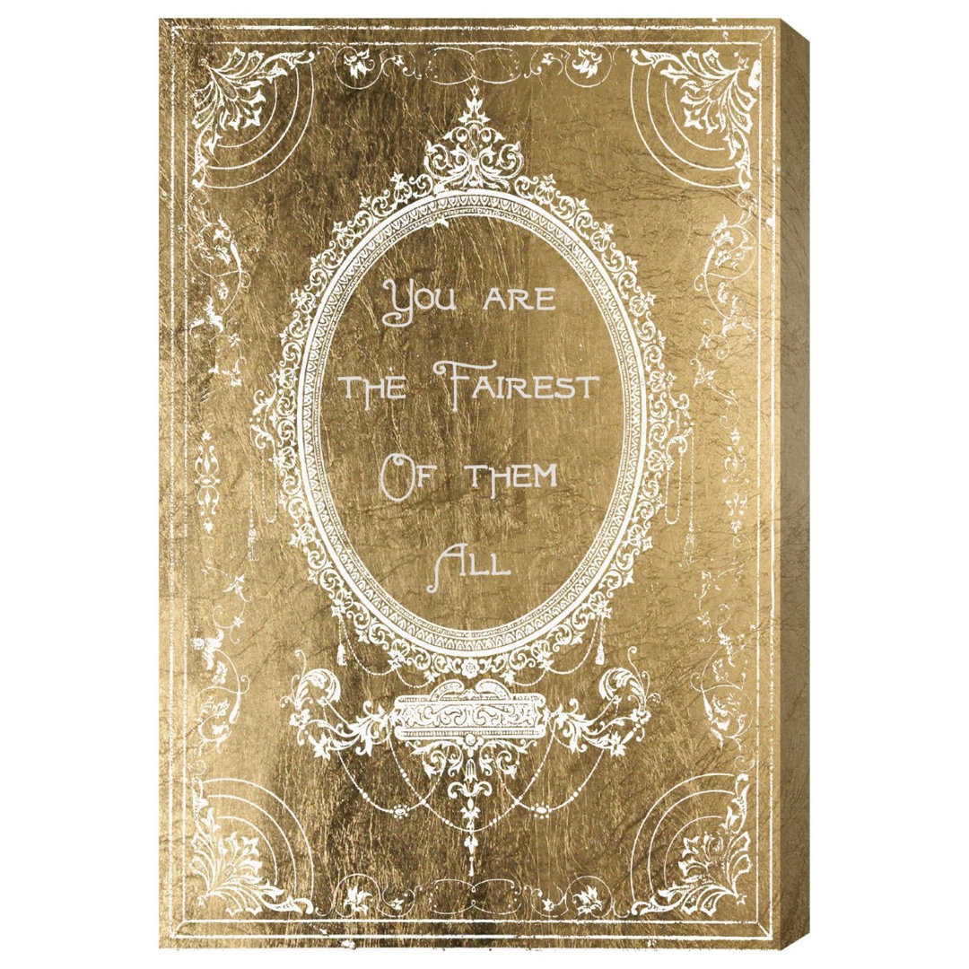 Typography and Quotes The Fairest, Glam and Canvas Wall Art Print for Bedroom Mercer41
