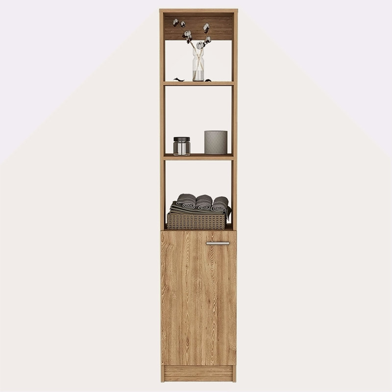 Armoire à linge Emmett, deux tablettes intérieures, Espresso