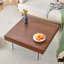 Table basse carrée en panneau de fibres à densité moyenne - 31,5 po x 31,5 po avec pieds en verre trempé. Autocollant de panneau de densité, pieds en verre renforcé