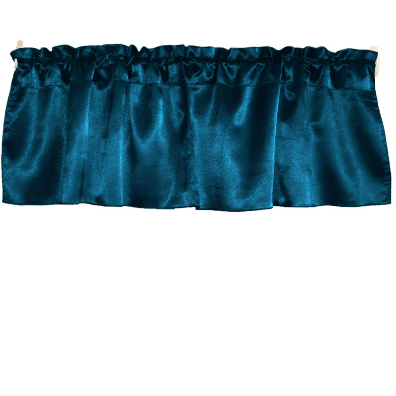 Danijah Tailored Window Valance, 58" W x 32" L, Teal