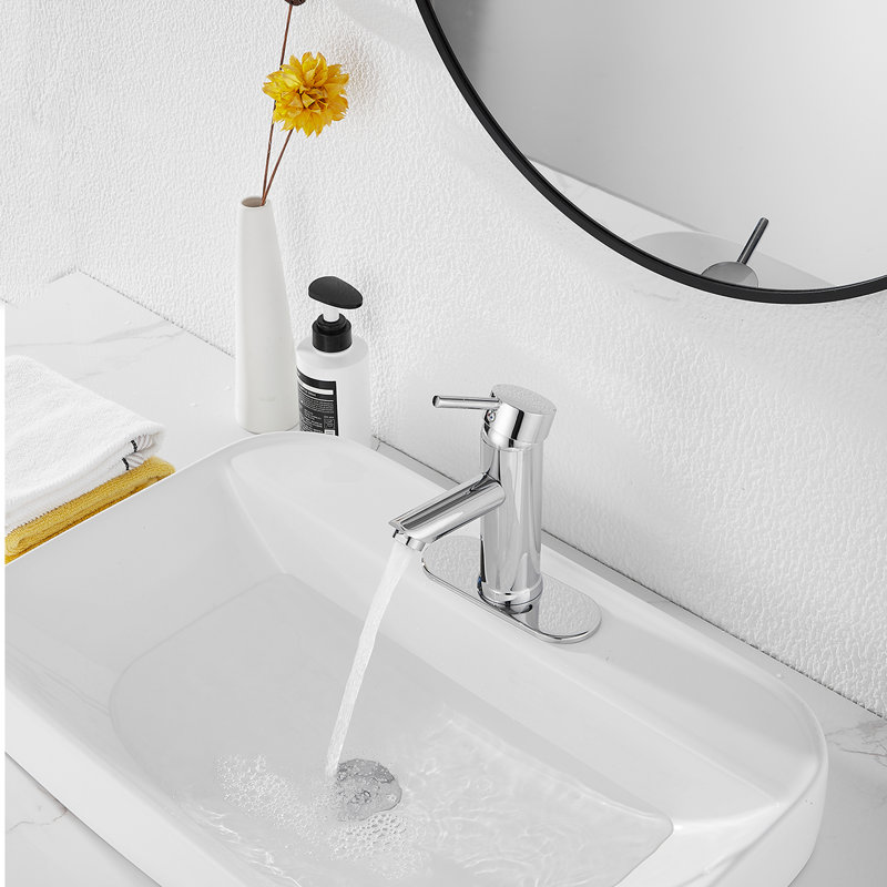 Single Handle Bathroom Sink Faucet, Polished Chrome