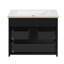 Armoire flottante murale 24 pouces avec double tiroir, lavabo en céramique et trop-plein, solution de rangement de salle de bain moderne-853748893