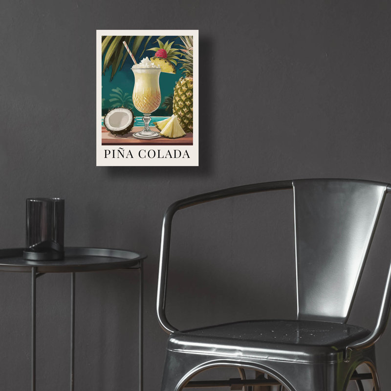 Art mural en verre Pina Colada »par Andreas Magnusson, 12 po x 16 po, H 16 po x l 12 po x P 0,13 po