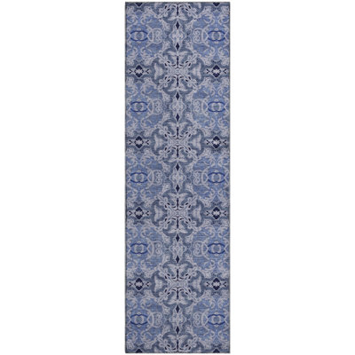 Premium Machine Washable Prisco Blue Rug