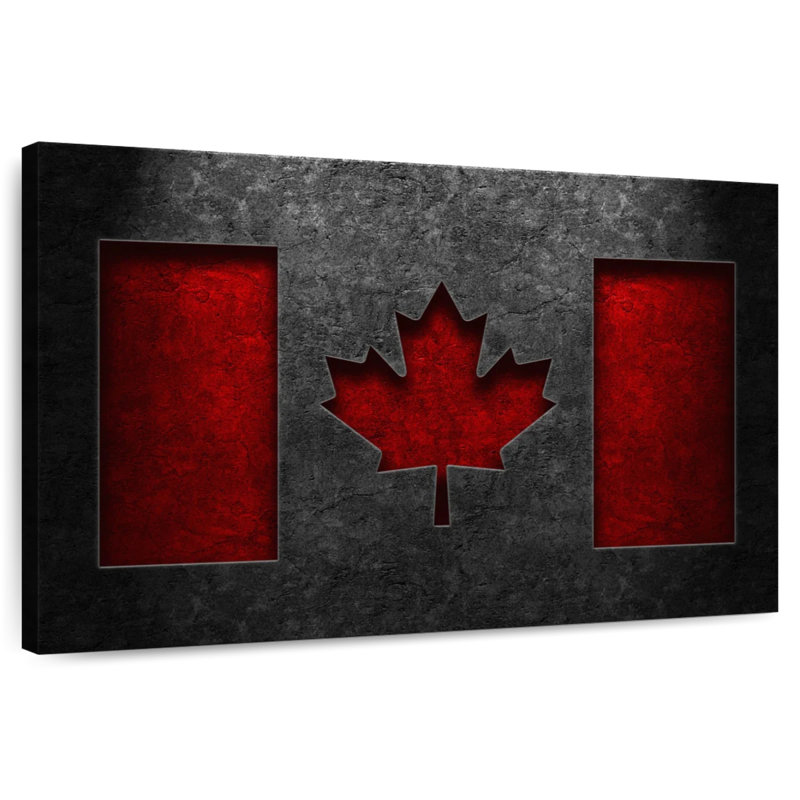 Borges Canadian Flag Stone Texture, 32" H x 48" W