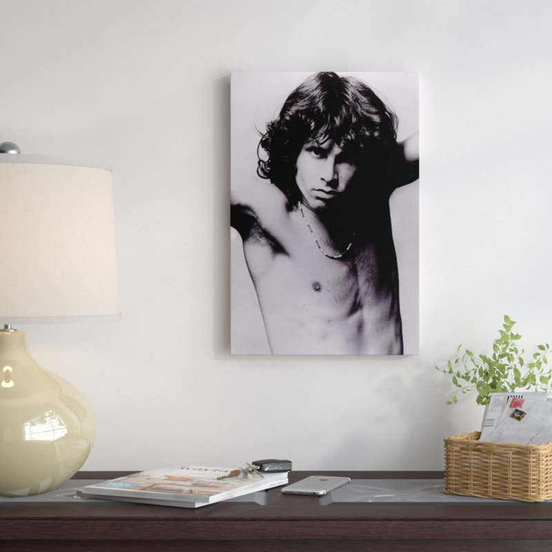 «Jim Morrison Pose II» par Radio Days - impression, H 18 po x l 12 po x P 1,5 po, Toile tendue, Pas de tapis