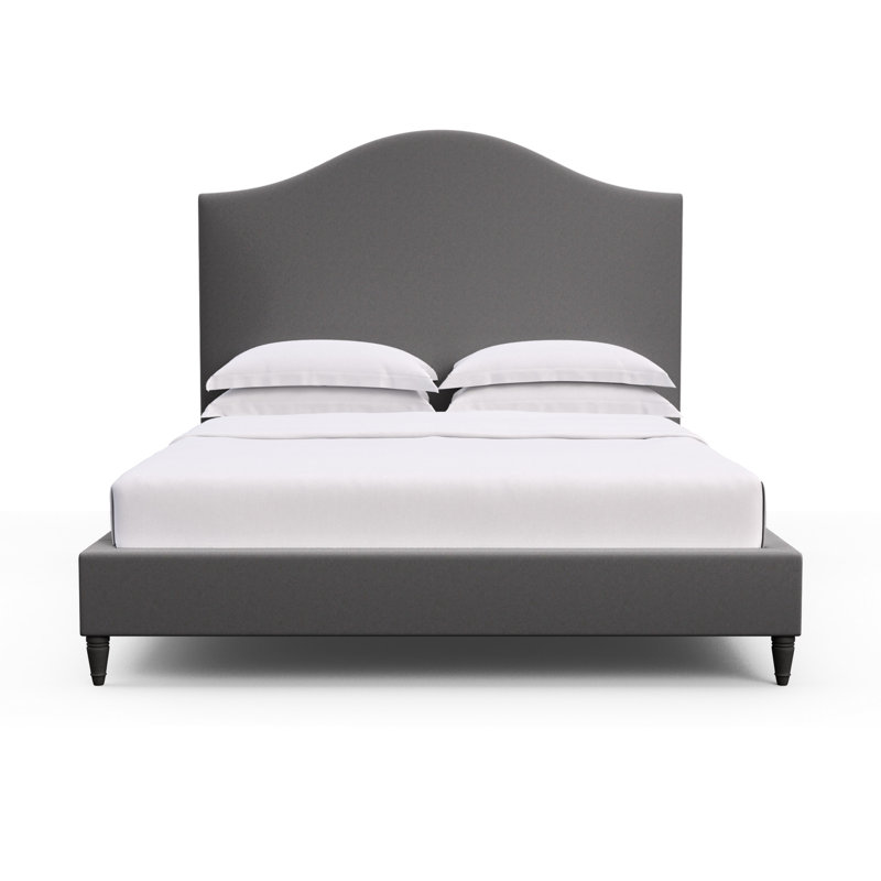 Montague Upholstered Standard Storage Bed, Queen, Box Weave Linen Alabaster, Weathered