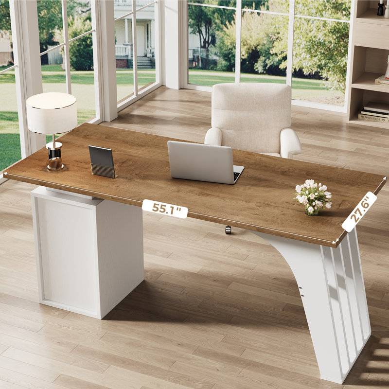 Bureau de direction 55 pouces Farmhouse, grand bureau d'ordinateur