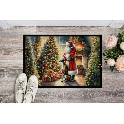Greyhound and Santa Claus Doormat
