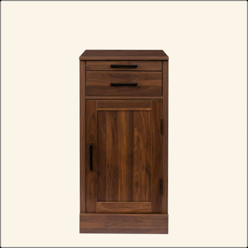 Armoire de bar à vin brun modulaire couleur noyer avec huche pour salle à manger