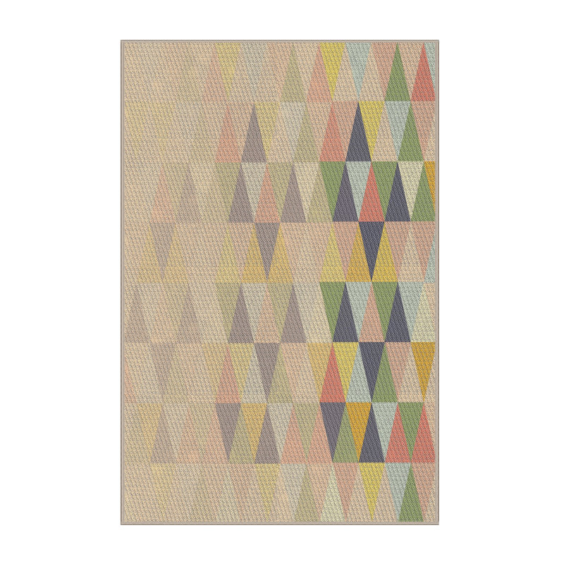 Tapis orange à motifs/zone indigo, Rectangle 2 pi x 3 pi