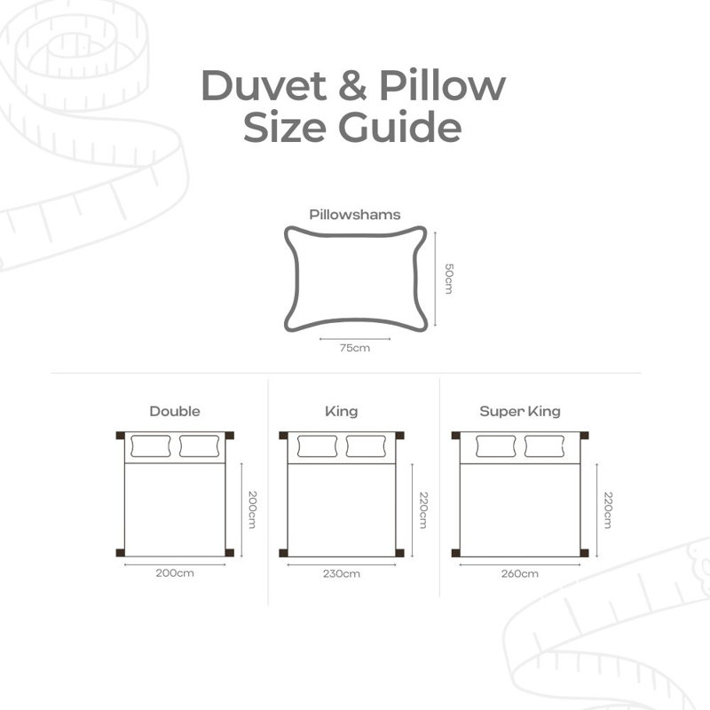 MHG Living Duvet Cover Set Mayfair Grey Baratta Stitch Design Cotton Bedding - Includes 2 Pillowcases, Double