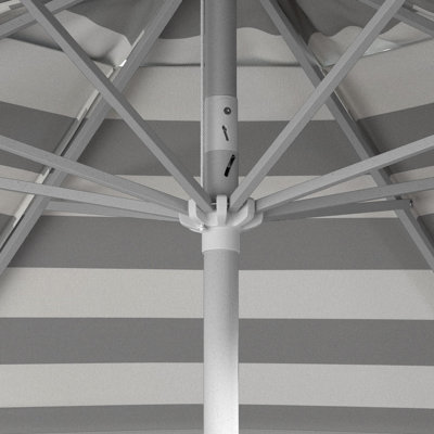 Parasol de marché en aluminium 9 pieds et manivelle à inclinaison automatique en oléfine