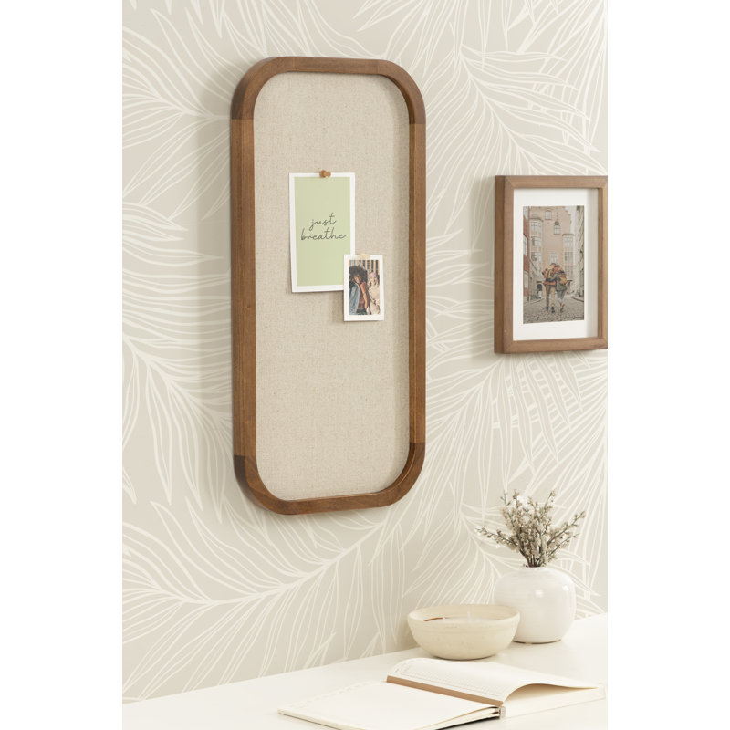 Panneau rectangulaire arrondi en bois, Bois brun