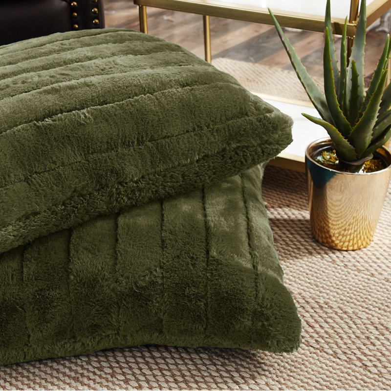 Square Euro Pillow Cover, Olive