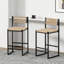 Tabourets de bar de cuisine avec repose-pieds, ensemble de 2 chaises de salle à manger en corde de papier tressée, tabouret de bar hauteur comptoir (Style B et Miel)