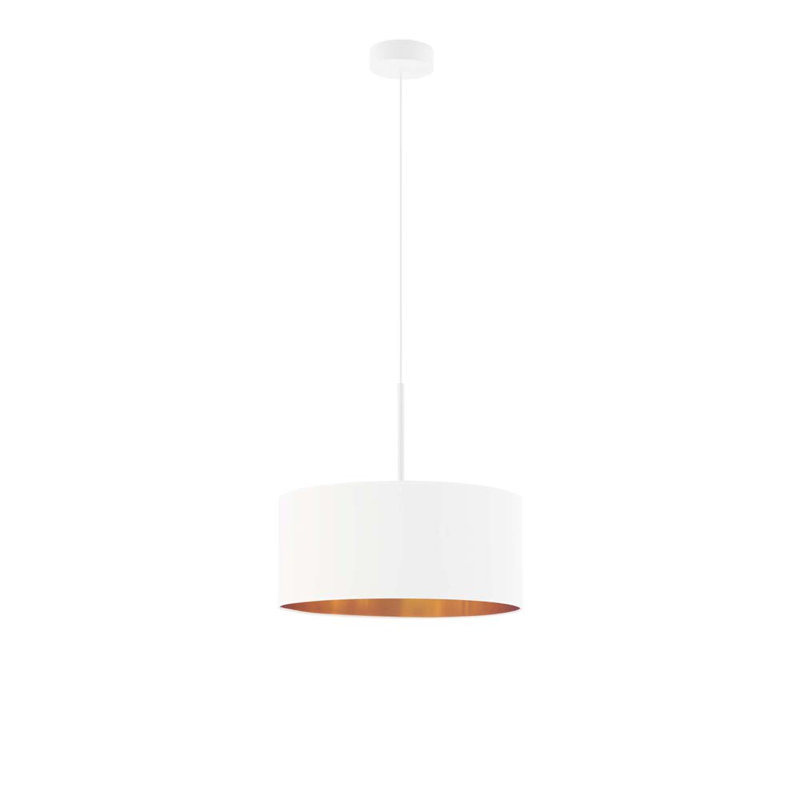 Surber 1 - Light Drum Pendant, White, White