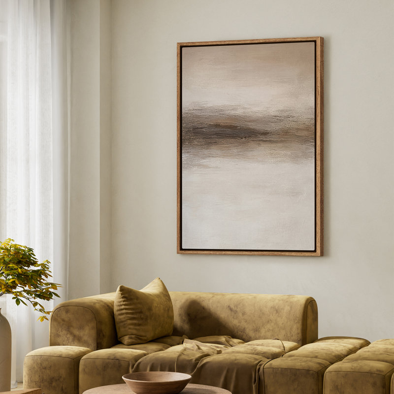 Art mural encadré sur toile - Reproductions murales abstraites de paysage brun pour chambre à coucher - 24 po x 36 po