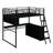 Aryela Metal Loft Bed With LED, Desk